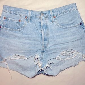 Levi’s distressed high waisted shorts